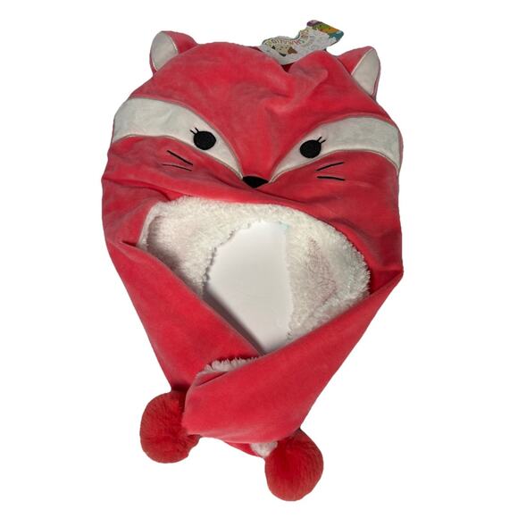 Squishmallows Fifi Fox Hat Earflap Girls Toboggan Pink Beanie One Size - Picture 1 of 9